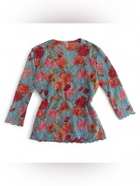 Y2K Floral Lace V-Neck Women's Top